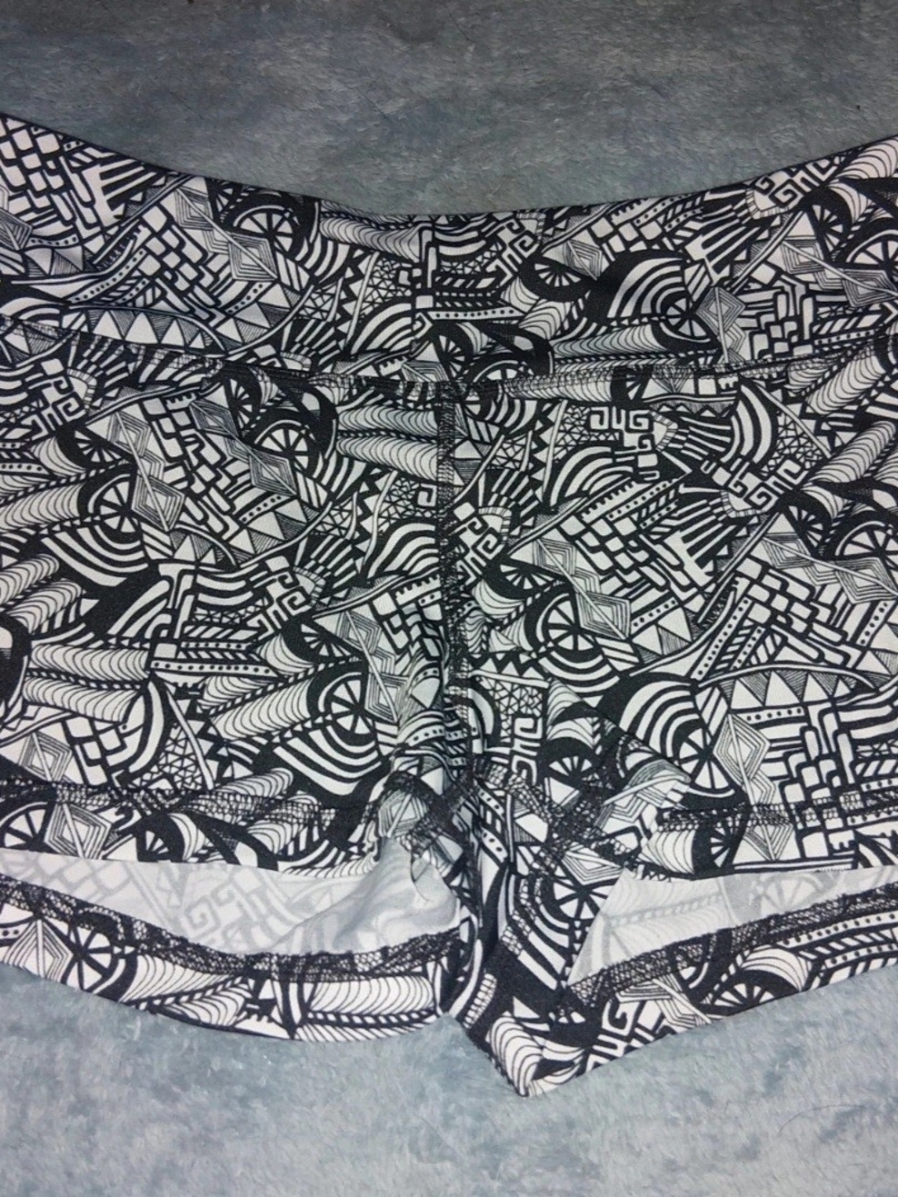 Material Girl Black and White Geometric Bike Shorts